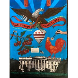 Washington D.C. Theme Trader Joe's Reusable Shopping Tote Bag, Blue