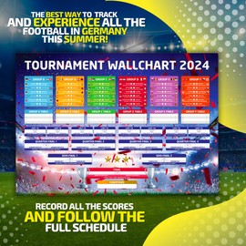 State Media Vision Confetti Style Tournament Wallchart 2024 Bundle - A2 Wallchart (42cm x 59.4cm) With Printed Sweepstake - Track All Results and Follow The Full Schedule This Summer