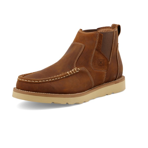 Twisted X Men's Double Gore Wedge Sole Boots Oil Saddled