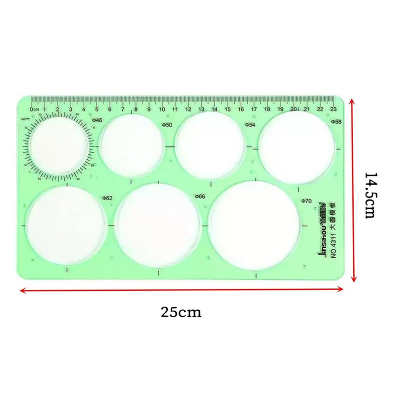 FsGrg Circle Ruler Template Ruler Drafting Tools Durable Accurate Easy