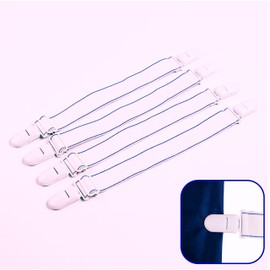 Cian Geco 8Pcs Bed Sheet Straps Adjustable Fitted Bed Sheet Holder Clips Fasteners Elastic Suspenders Straps Heavy Duty Grippers for Bed Sheets Mattress Covers Sofa Cushion White