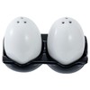 MyGift Farmhouse Novelty Egg Shaped Ceramic Salt and Pepper Shaker
