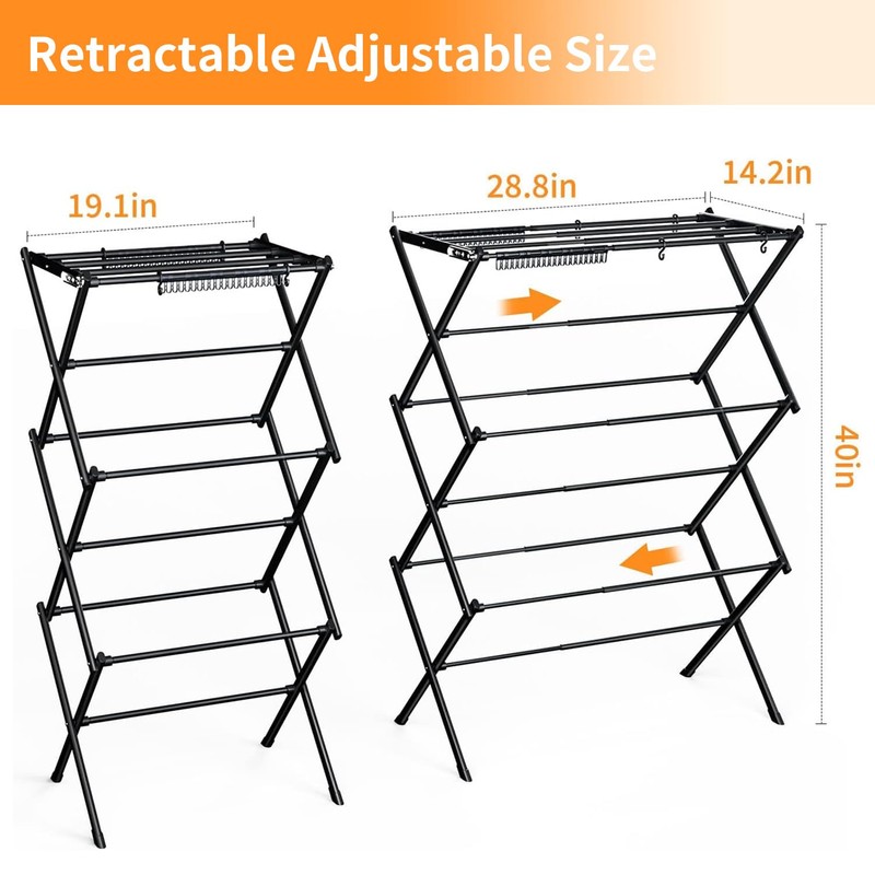 KeingGcopr Clothes Drying Rack Household Indoor, Foldable Drying Rack Clothing