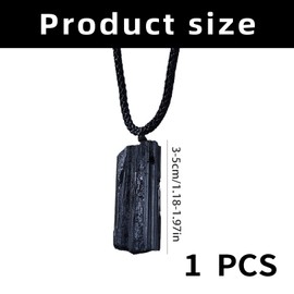 Black Tourmaline Stone Real, Healing Stone Necklace Pendant, Black Tourmaline Chain Pendant, Natural, Natural Chain, Negra Cotton Band, Stone Pendant for Use and Clothing Decoration, Stone