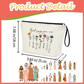 God Says You Are Christian Bible Verse Zipper Bag, Christian Quotes Makeup Bag Cosmetic Pouch God Says You Are Unique Floral Inspirational Affirmations Faith Gift for Women Jesus Religious Gift