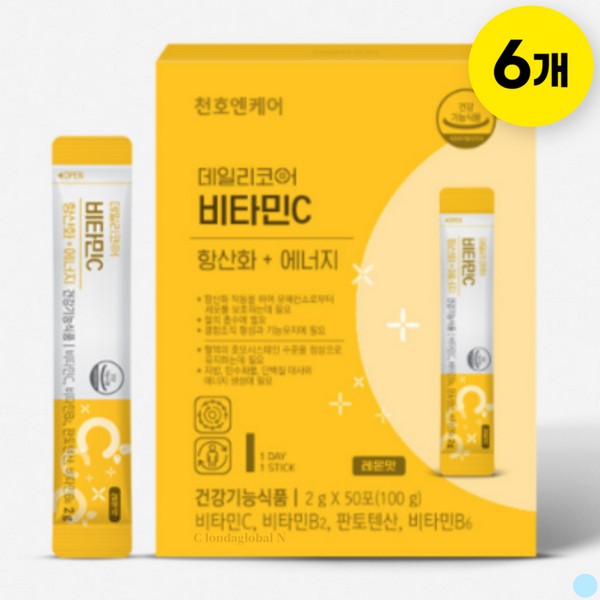 Cheonho NCare Daily Core Vitamin C Powder Stick 50 Packets 6 / 천호엔케어 데일리코어 비타민C 분말 가루 스틱 50포6