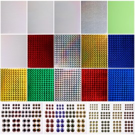Fishing Lure Stickers Fishing Lure Eyes Kit, Assorted Reflective Adhesive Laser Waterproof Fish Scale Film Realistic Sticky Fish Eyes for Lure Making Fishing Baits Jig Fly Tying DIY Materials