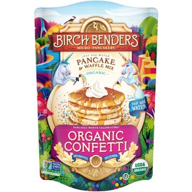 Birch Benders Organic Confetti Pancake and Waffles Mix, 14oz (Pack of 2) with By The Cup Measuring Spoons