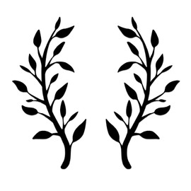 Yuzhuo 2 Pieces Metal Tree Leaf Wall Décor Branch Leaf Wall Art for Indoor Outdoor Garden Home Bedroom Living Room Decorations (Black)