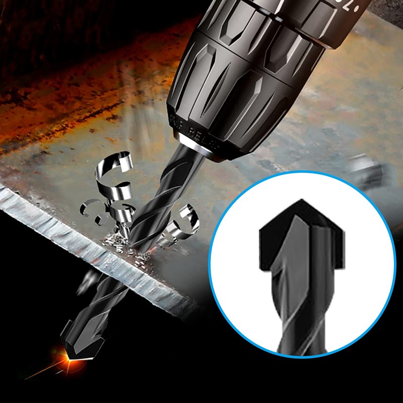 5-Piece 1/2” Masonry Drill Bits for Concrete Tiles Stone, 1/2