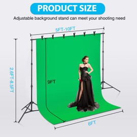 Yesker Photography Lighting Kit 8.5x10ft backdrop Support Equipment System Umbrella 5500k Light Bulb Softbox Continuous Lighting for Photo Shoot Studio Portrait Product and Video Recording Photography