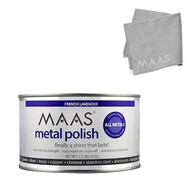 MAAS Metal Polish 1.1 lb Can with Free Microfiber Cloth