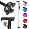 BigAlex Folding Walking Cane with LED Light,Pivoting Quad Base,Adjustable Walking