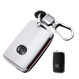 LETINGFAR Key Case for Mazda, Smart Key Case, Key Cover, ABS, Mazda Dedicated Design, 3 Button Key Holder, For Mazda 3 BP Series, New Model CX-30, DM Series, CX-8, 2020, Roadster CX-5, white