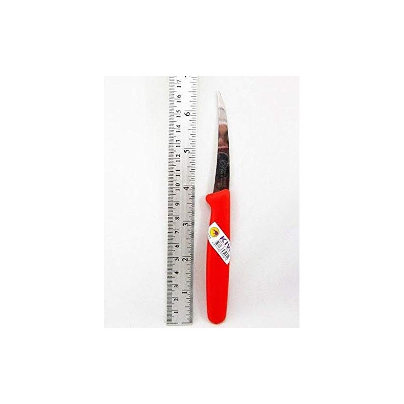 Pack 3 Kiwi Kom Kom Knife Fruit Carving Red Handle