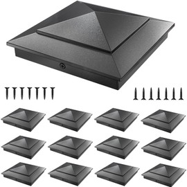 16 Pack Pyramid Aluminum Post Caps for 4x4 Wood Posts (Actual 3.5" x 3.5"), Durable Powder-Coated Fence Post Caps for Deck, Patio, Fence, Weather-Resistant, Rust-Proof PC44