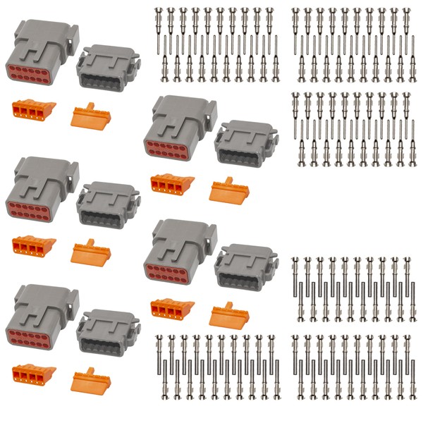 Deutsch DTM Grey 12 Pin Connectors 5 Sets, Waterproof Electrical