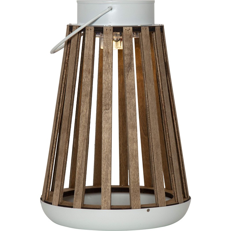 Star LED Solar Lantern 'Catania', Wood/Metal, 19 x 28 cm