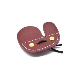 Windfulogo Cow Leather Archery Finger Tab Long Bow Hand Protector for Right Hand Brown