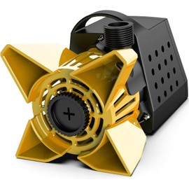 QIOMALA Pond Pump, 3500 GPH 200 W Submersible Water Pump with 2 Hose Adapters, 33 FT Power Cord, Check Valve, Filter Bag for Outdoor, Garden Ponds, Waterfalls, Fountains, Yellow