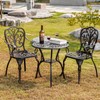 PATIO-IN Patio Bistro Set 3 Piece Cast Aluminum Bistro Set,