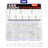 500 Pieces Flat Washers, Jeboler White Washers Plastic Nylon Spacers,