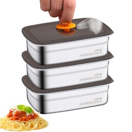 Stainless Steel Food Storage Containers, Home Freezer Snack Pack Containers, 3X Daycare Snack Box Freezer Storage Case for Fruit, Tomatoes, Meat