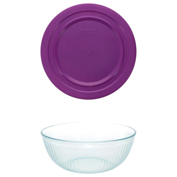 Pyrex (1) 7404 4.5qt Sculpted Glass Mixing Bowl w/ (1)