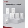 AIDA Matte White Single Pole Decorator Light Switch, 15Amp, 120/277V,
