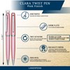 Lanier Pink Clara Ballpoint Pen - Glossy Clear Body with