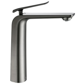 TOCALOCA Tall Vessel Sink Faucet Gun Grey Bathroom Sink Faucet Single Handle Basin Vanity Mixer Taps Modern Basin Faucet Single Hole