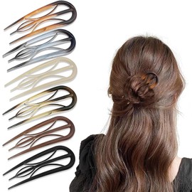 TIAMORK 6PCS French Hair for Women, French Pins Hair, Large Hair Styling Pins for Thin Thick Hair, Unique 3 Internal Teeth Hair Sticks