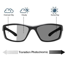 Transition Photochromic Bifocal Reading Glasses For Men Women Wrap Around Safety glasses with reader F27 (BLACK, 2.5, x)