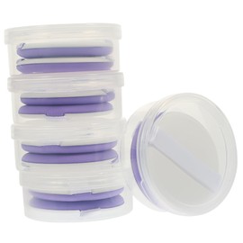 Mikinona 5sets Dual-use Makeup Sponges Hydrophilic Round Powder for Liquid and Powder Application Sponges Storage Cases