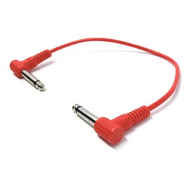 30cm 6.35mm 1/4" TS Mono Jack to Jack Plug Lead for Guitar, Amplifiers, Music Instruments, Speakers, Microphone Cable Dual Right Angle, Red 1ft