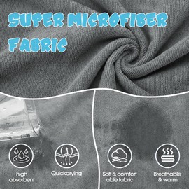 HezzLuv Microfibre Dog Bathrobe, Quick Drying, Adjustable Dog Towel, Extra Absorbent for Medium and Large Dogs, Easy to Put On Bathrobe for Dogs (Grey/Blue, XXL)