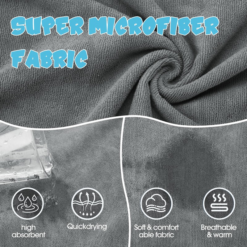 HezzLuv Microfibre Dog Bathrobe, Quick Drying, Adjustable Dog Towel, Extra