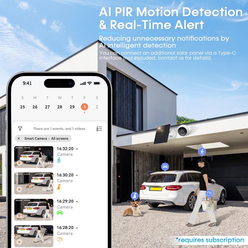 AMTIFO Security Cameras Wireless Outdoor Magnetic: Install-Free Smart Indoor 2K