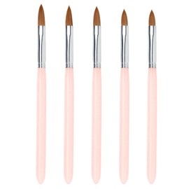Lokaloka 5 Stück Acryl Nagel Pinsel Set für Acrylpulver, 8/10/12/14/16# Nailart Nail Art Pinselset für Nagelverlängerung und 3D Carving Acryl Nageldesign UV Lack Gel Gelnägel Neonail Profi