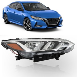 munirater Headlight Assembly Replacement for 2020 2021 2022 Sentra S SV Halogen Headlamp Passenger Side 260106LB0A