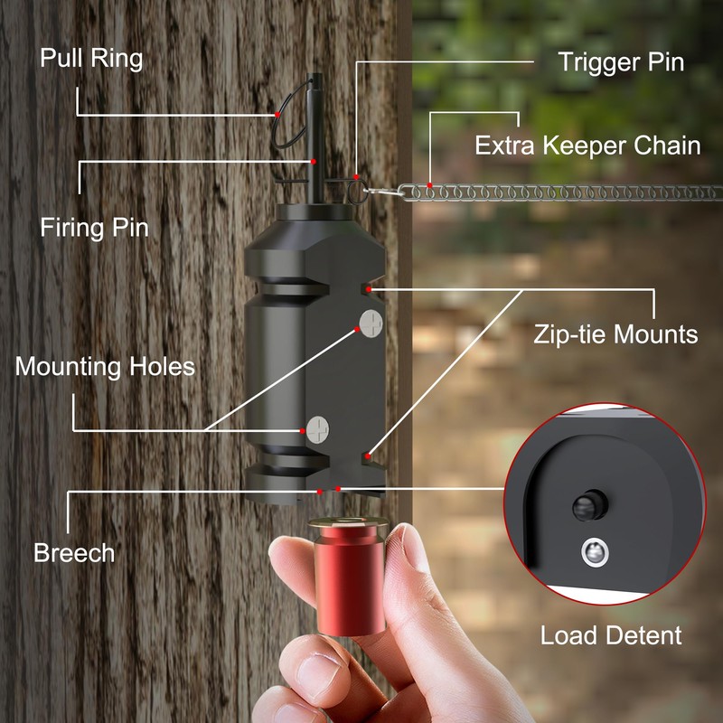Perimeter Trip Alarm, 12 Gauge Camping Trip Wire Alarm Device,