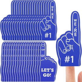 Auch 36 Pieces Sport Party Favors Sports Fan Foam Finger Mini Foam Finger #1 Basketball Baseball Football Soccer Team Cheerleader Gifts for Sporting Events Games Birthday Party Supplies (36Pcs Blue)
