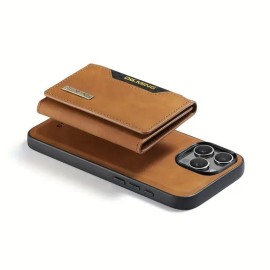 M2 Magnetic Card Holder Protective Case for 16 Pro Max & 15 Pro Max Multi-Color Options Split Design for Userscolor: Rose Golden Color