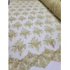 divastyletextiles Pale Yellow Wedding Prom Formal Beaded Lace Fabric -