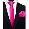 GUSLESON Hot Pink Tie for Wedding Solid Formal 6cm Slim