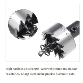 Kozelo 1pcs Hole Saw - [26mm] HSS (High Speed Steel) Drill Bit Hole Cutter for Stainless Steel Aluminum Metal Wood Plastic Use, Triangular Shank