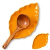 Ceramic Leaf Shape Spoon Rest for cooking, Cute Green Cooking