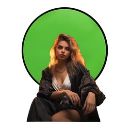 Portable Collapsible Webcam Backdrop with Package Bag, Background Green Screen, Wrinkle-Resistant Fabric, Attachable, Easy Setup, Perfect for Zoom, Webex, Teams, D44''