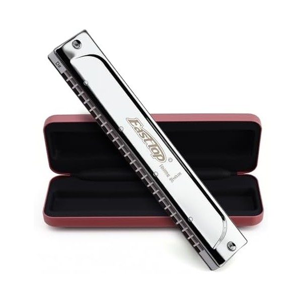 East top 24 Holes Professional Tremolo Harmonica Key of Eb,