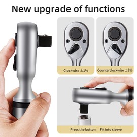 DESHIL 3/8 Inch Drive Professional Digital Torque Wrench 6.8-135N.M (5.02-99.57FT. LB), Electric Torque Wrench with Buzzer& LED Indicator& Preset Value& Data Storage, for Bike/Motorcycle/Auto Repair